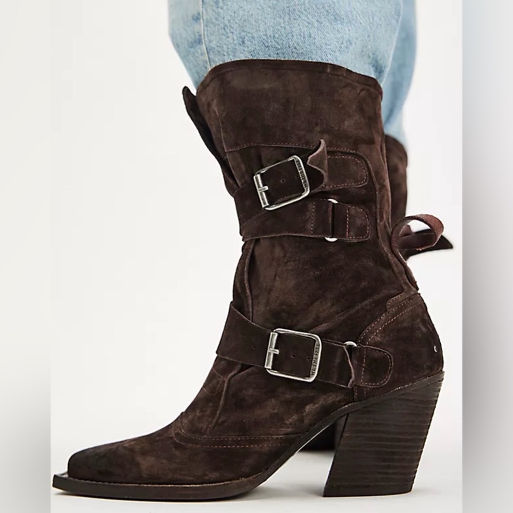 We the free carter western boots in brown suede size 9.5